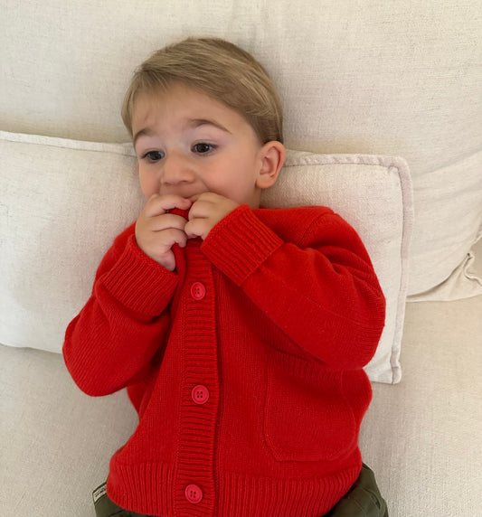 Cashmere Cardigan – Lollipop Red